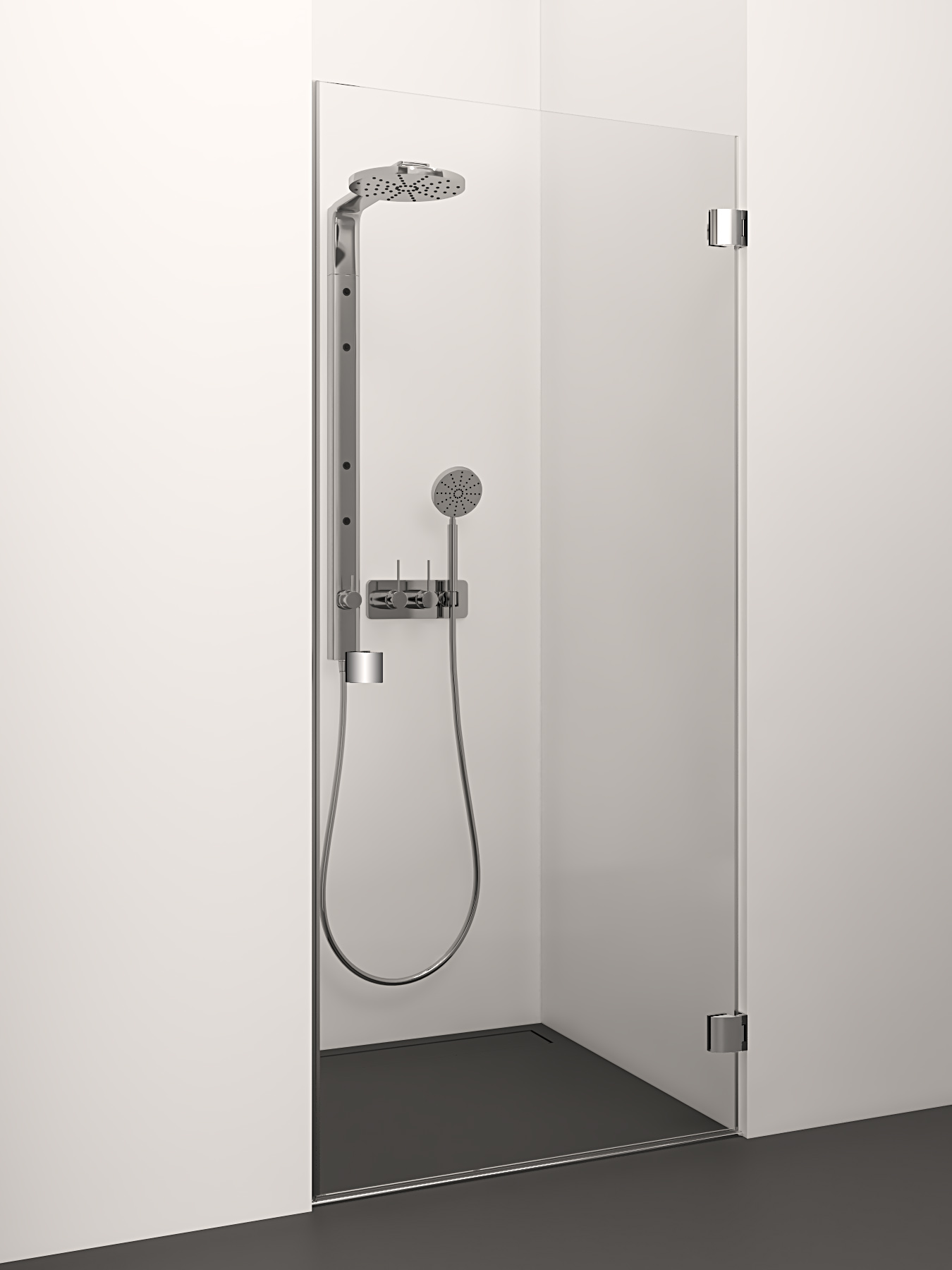 dušas durvis Karin, 900 mm, h=2000, hroms/caurspīdīgs stikls